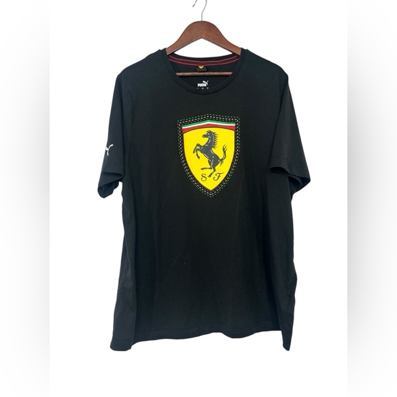 Scuderia Ferrari T-Shirt Puma F1 Scudetto Shield Logo Men’s XXL Black - Picture 1 of 9